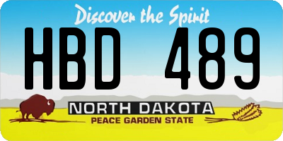 ND license plate HBD489