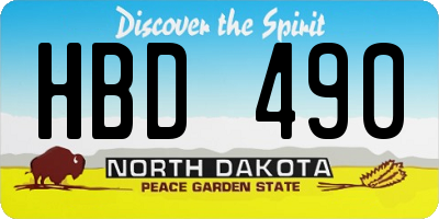 ND license plate HBD490