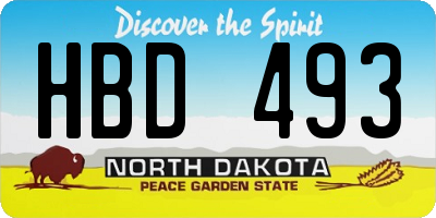 ND license plate HBD493