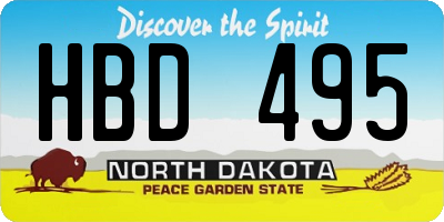 ND license plate HBD495