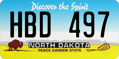 ND license plate HBD497