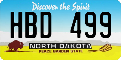 ND license plate HBD499