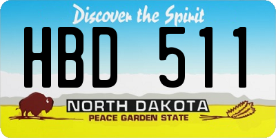 ND license plate HBD511