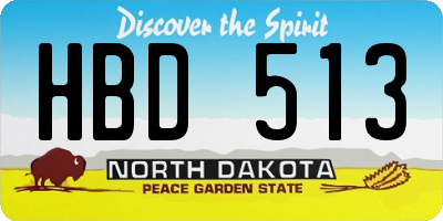 ND license plate HBD513