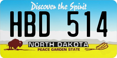 ND license plate HBD514