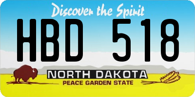 ND license plate HBD518