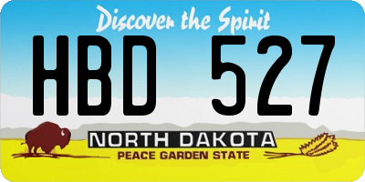 ND license plate HBD527