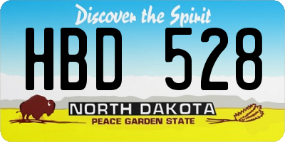 ND license plate HBD528