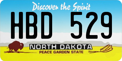 ND license plate HBD529