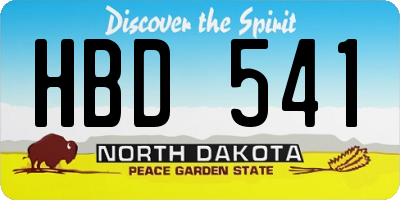 ND license plate HBD541