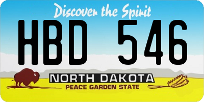 ND license plate HBD546