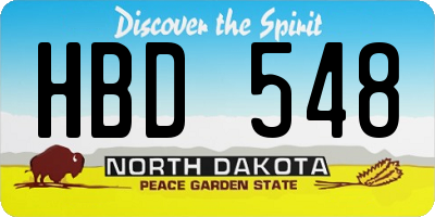 ND license plate HBD548