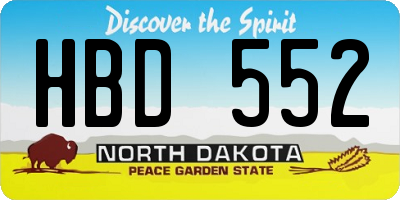 ND license plate HBD552