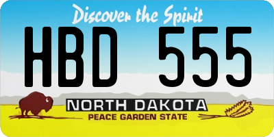 ND license plate HBD555