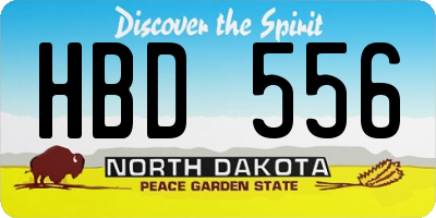 ND license plate HBD556