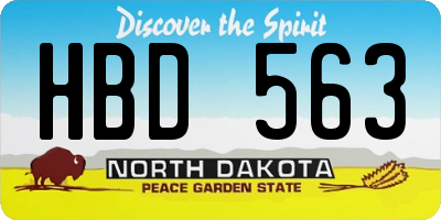 ND license plate HBD563