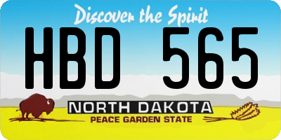 ND license plate HBD565