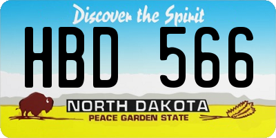 ND license plate HBD566