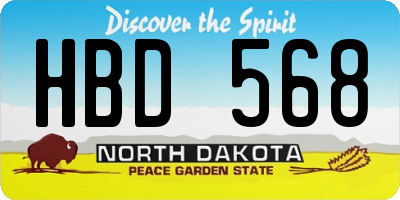 ND license plate HBD568