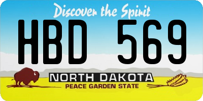 ND license plate HBD569