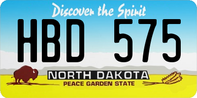 ND license plate HBD575