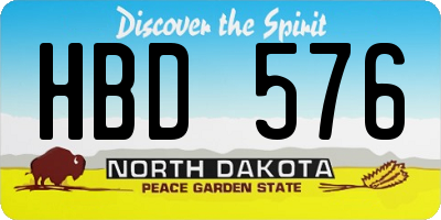 ND license plate HBD576