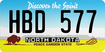 ND license plate HBD577