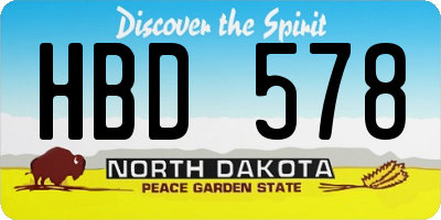 ND license plate HBD578