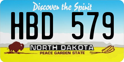 ND license plate HBD579