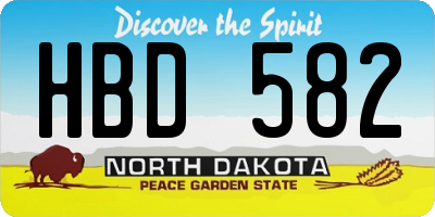 ND license plate HBD582