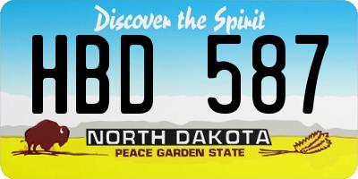 ND license plate HBD587