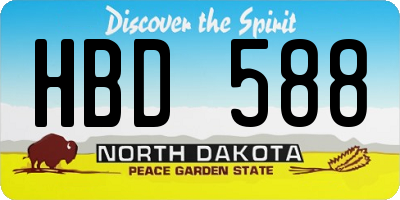 ND license plate HBD588