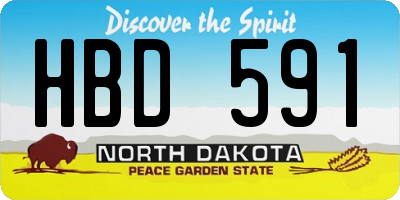 ND license plate HBD591