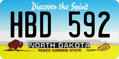 ND license plate HBD592