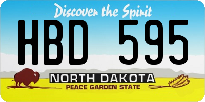 ND license plate HBD595