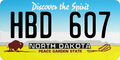 ND license plate HBD607