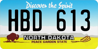 ND license plate HBD613