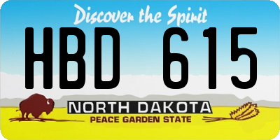 ND license plate HBD615