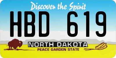 ND license plate HBD619