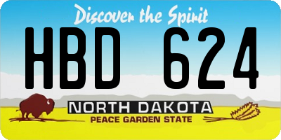 ND license plate HBD624