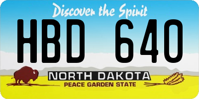 ND license plate HBD640