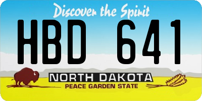 ND license plate HBD641