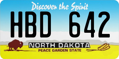 ND license plate HBD642