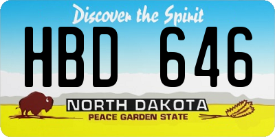 ND license plate HBD646