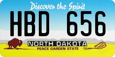 ND license plate HBD656