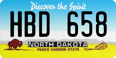 ND license plate HBD658