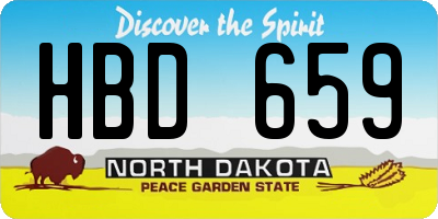 ND license plate HBD659