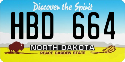 ND license plate HBD664