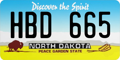 ND license plate HBD665