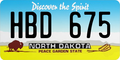 ND license plate HBD675